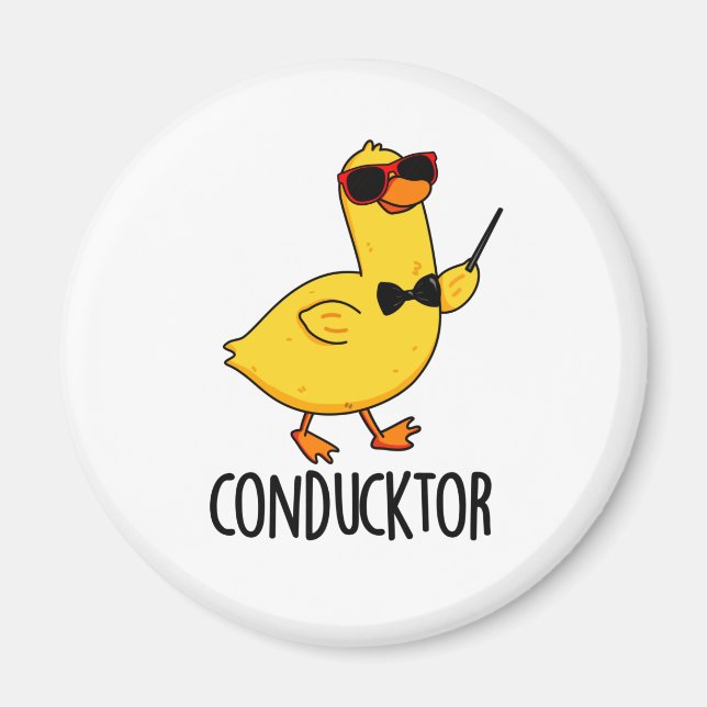 Imán Con-duck-tor Funny Music Conductor Duck Pun (Frente)
