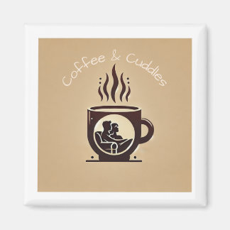 Imán con el logotipo "Café y charcutería"