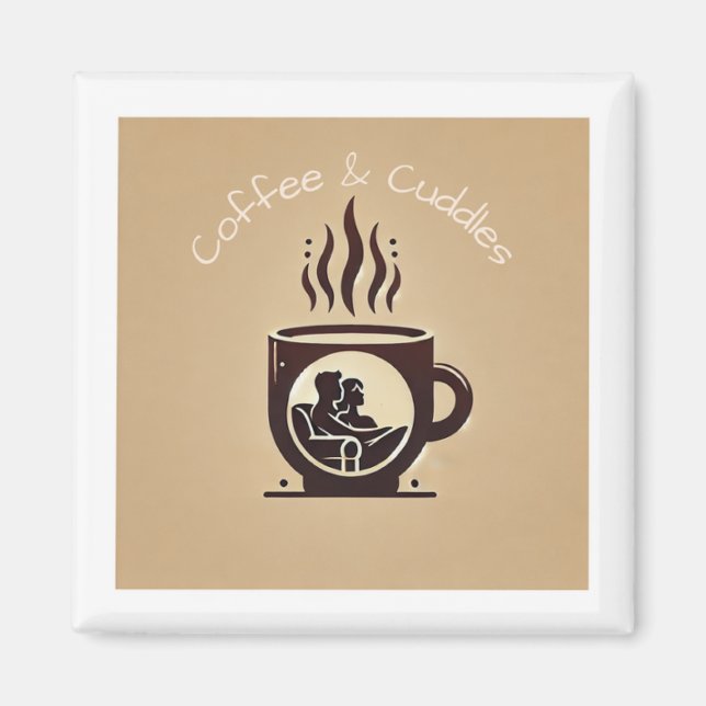 Imán con el logotipo "Café y charcutería" (Frente)