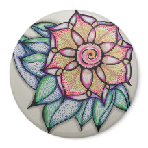 Imán con flor de meditación