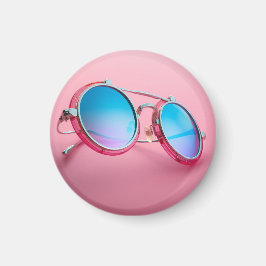 Imán con gafas de sol temáticas, rosa genial