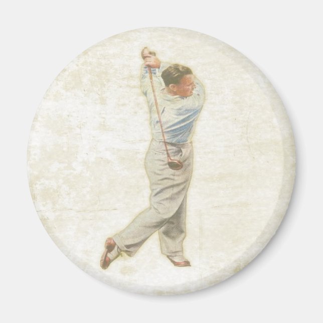 Imán con jugador de golf de época (Frente)