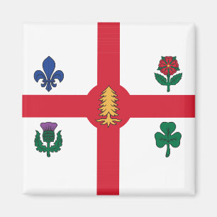 Imán con la bandera de Montreal, Canadá