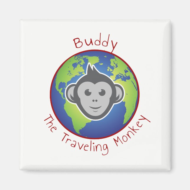 Imán con logotipo de Buddy, cuadrado (Frente)