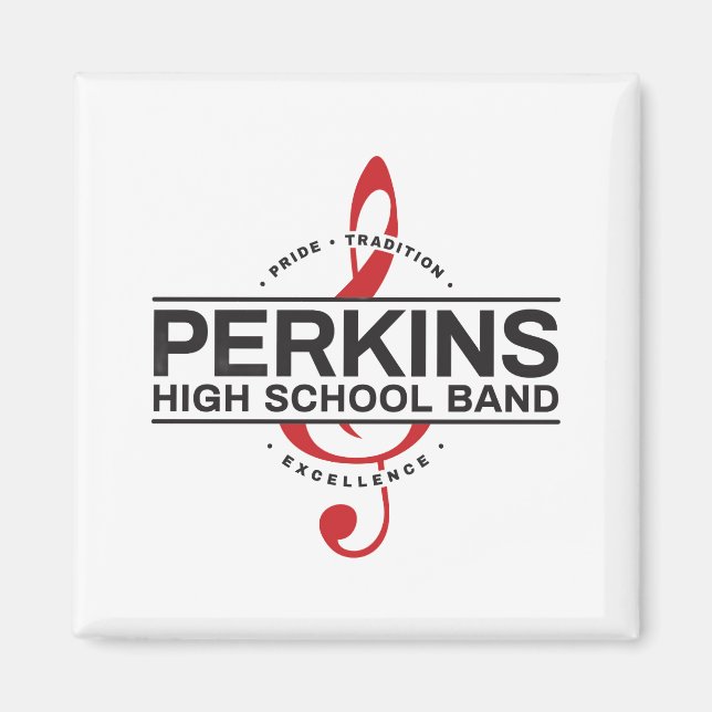 Imán con logotipo de la banda Perkins (Frente)