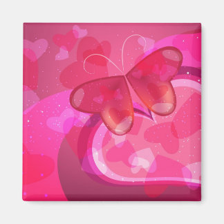 Imán con mariposa valentina decorativa