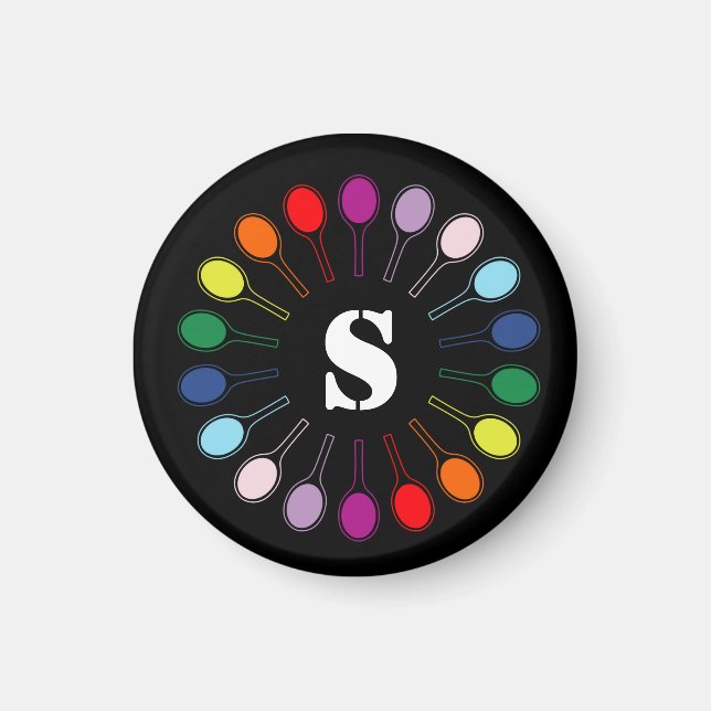 Imán Con raquetas de tenis en monograma personalizado (Frente)