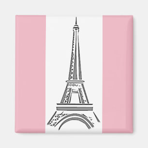 Imán con tema de la Torre Eiffel Rosa de París