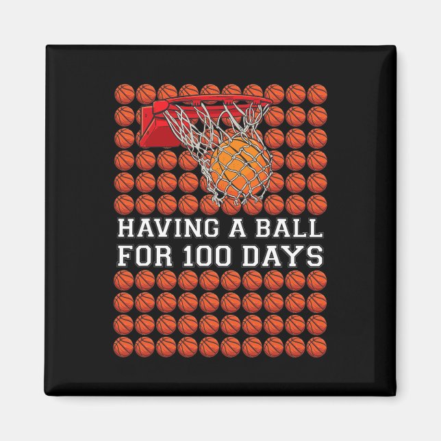 Imán Con Una Pelota 100 Días, Niños De Baloncesto Más I (Frente)