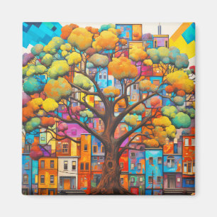 Imán Concepto de civilización de árbol Resumen Pintura