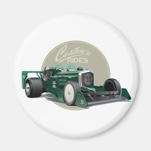 Imán concepto de coche de carrera retro personalizado