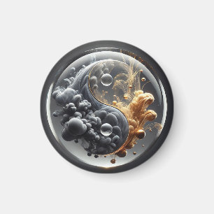 Imán Concepto de Yin Yang con Patrones Fluidos