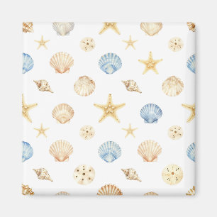 Imán Conchas de agua y estrellas de mar Patrón costero