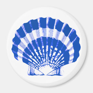 Imán Conchas marinas: azul cobalto y blanco