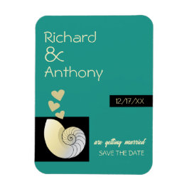 Imán Conchas marinas y corazones, boda de playa salva l