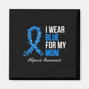 Imán Conciencia De Alopecia Que Llevo Azul Para Mi Mamá