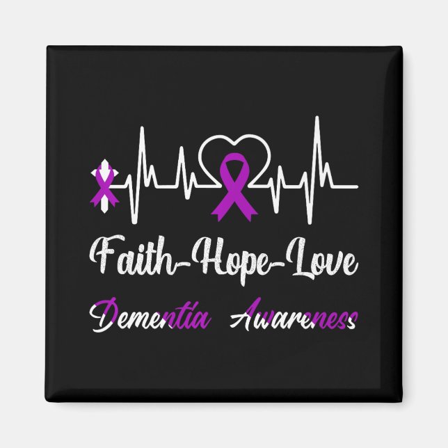 Imán Conciencia de Dementia Corazón Golpea a la Cruz Cr (Frente)