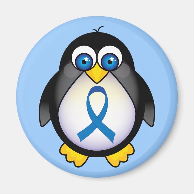 Imán Conciencia de la cinta azul de pingüino cutáneo (Frente)