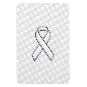Imán Conciencia de la cinta blanca cromada sobre la imp