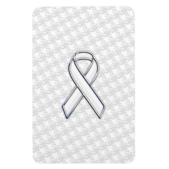 Imán Conciencia de la cinta blanca cromada sobre la imp (Vertical)