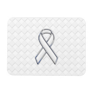Imán Conciencia de la cinta blanca cromada sobre los ch