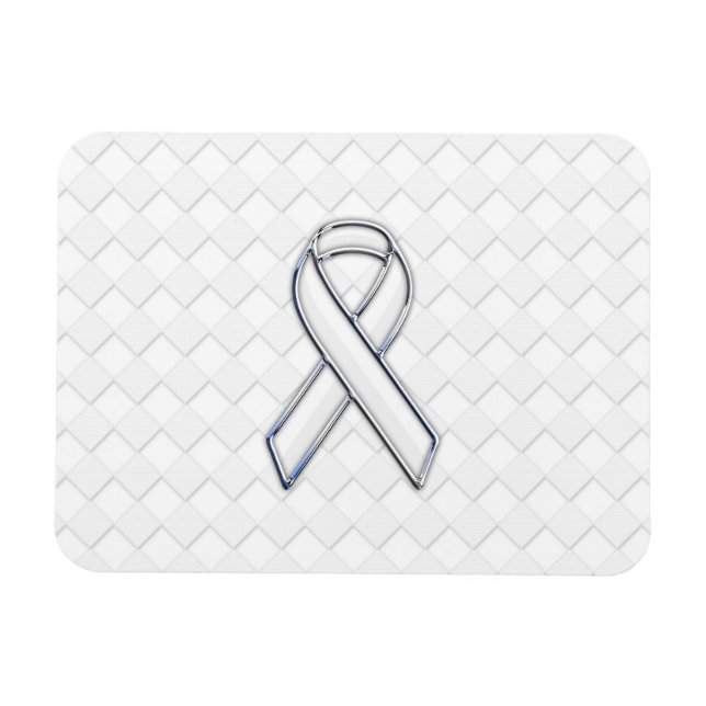 Imán Conciencia de la cinta blanca cromada sobre los ch (Horizontal)