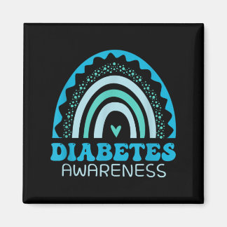Imán Conciencia de la Diabetes del Arcoíris Azul