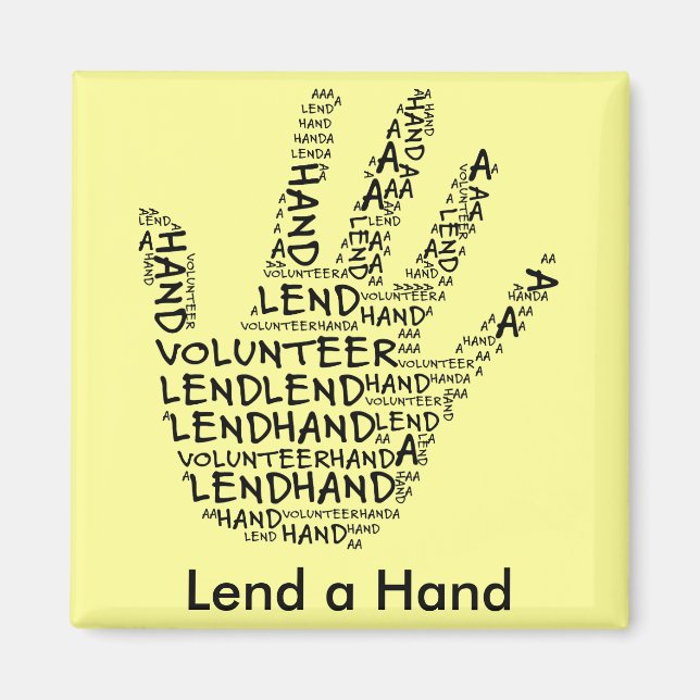 Imán Conciencia de los voluntarios: presta ayuda (Frente)