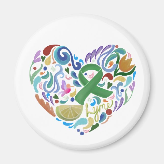 Imán Conciencia de Lyme, "Cinta Verde", Lime (Frente)