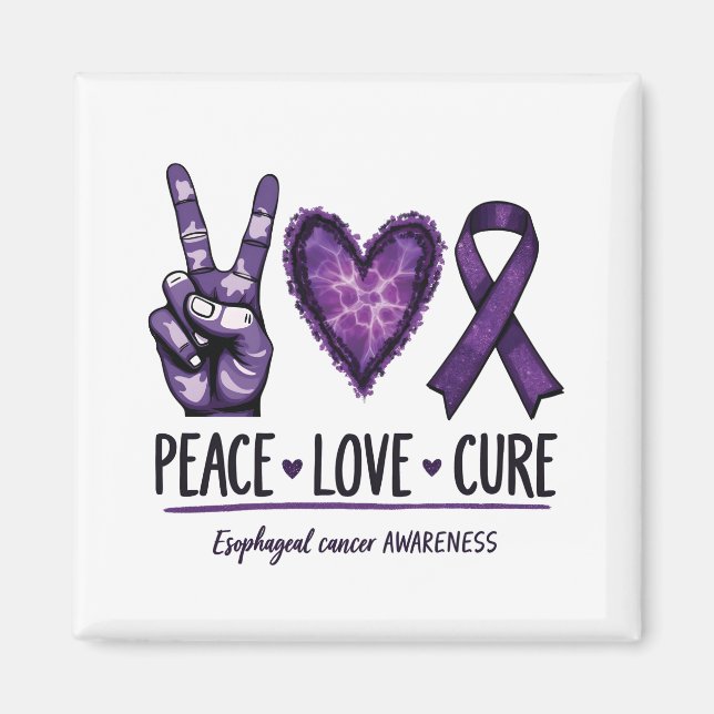 Imán Conciencia del cáncer esofágico Piece Cinta púrpur (Frente)