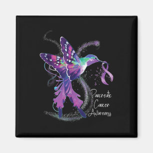 Imán Conciencia del cáncer pancreático Hummingbird Purp