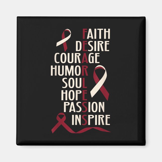 Imán Conciencia intrépida sobre el cáncer de cuello de  (Frente)