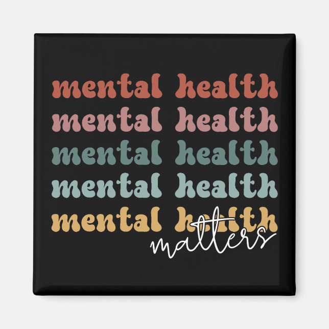 Imán Conciencia retro sobre la salud mental (Frente)