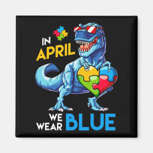 Imán Conciencia sobre autismo Trex Dino Dinosaurio Dino