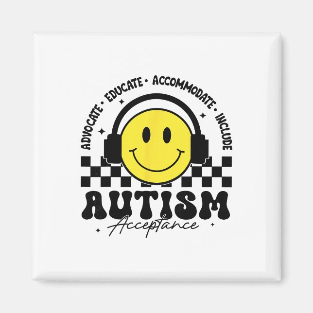 Imán Conciencia sobre el Autismo Aceptación Educación E (Frente)