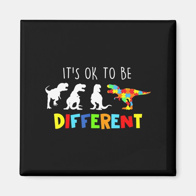 Imán Conciencia Sobre El Autismo Dinosaurio Kid Bois Es (Frente)