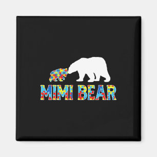 Imán Conciencia sobre el autismo Mimi Bear Puzzle Suppo