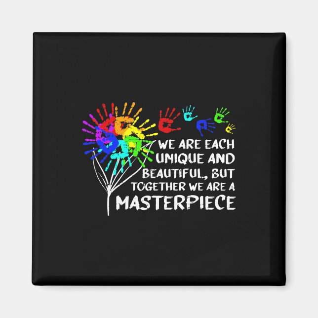 Imán Conciencia sobre el autismo Obra maestra única pad (Frente)