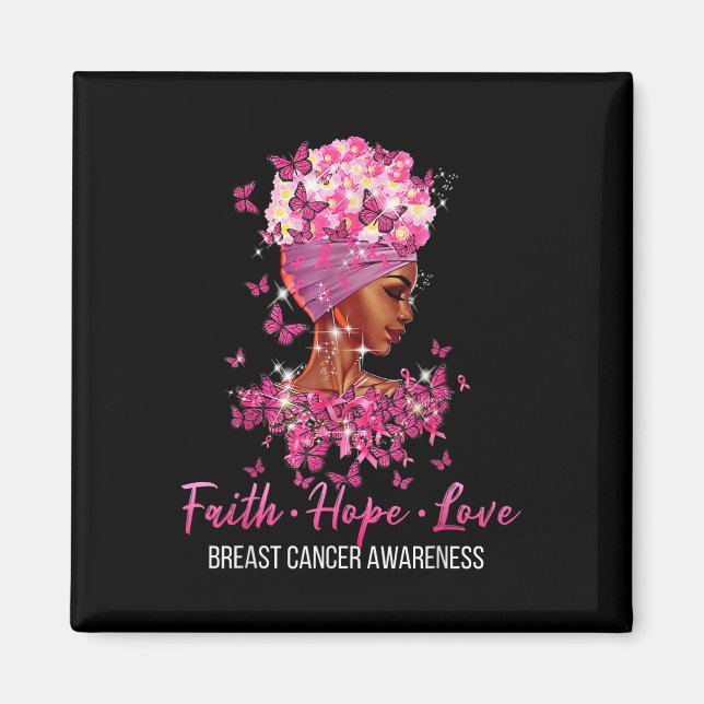 Imán Conciencia sobre el cáncer de mama Fe Esperanza Am (Frente)