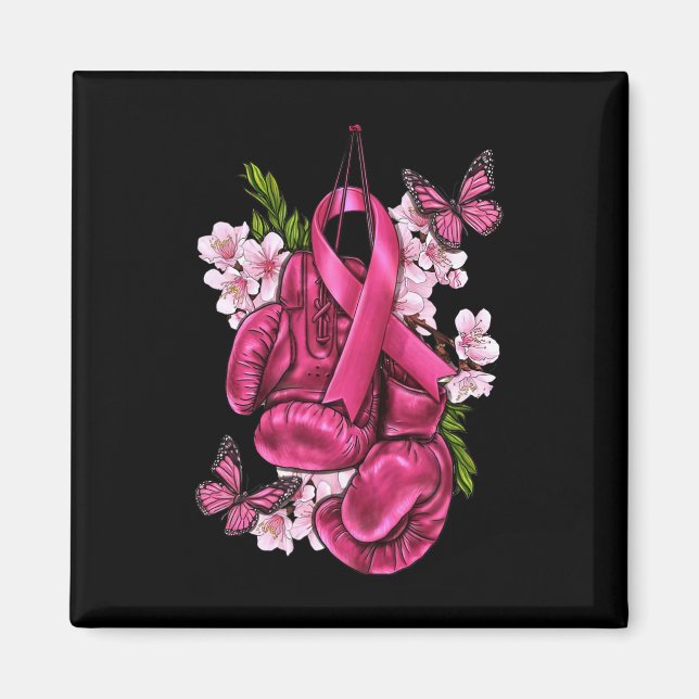 Imán Conciencia sobre el cáncer de mama Guantes de boxe (Frente)