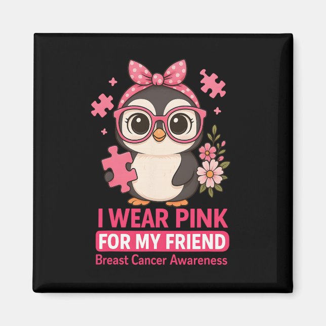 Imán Conciencia sobre el cáncer de mama Que llevo rosad (Frente)