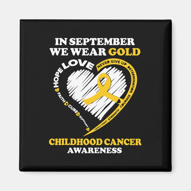 Imán Conciencia Sobre El Cáncer Infantil En Septiembre  (Frente)