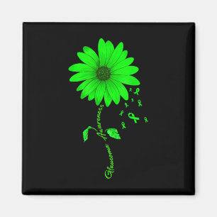 Imán Conciencia sobre el glaucoma Girasol verde