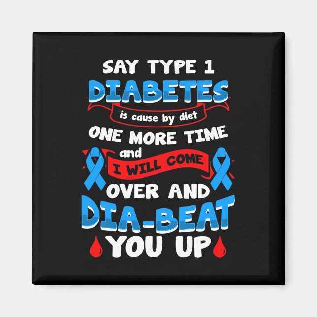 Imán Conciencia sobre la diabetes tipo 1 1 (Frente)