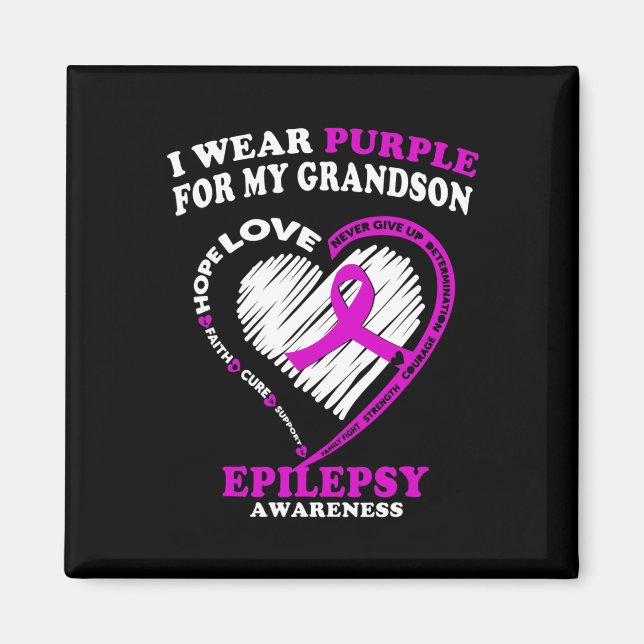 Imán Conciencia sobre la epilepsia - Uso morado para mi (Frente)
