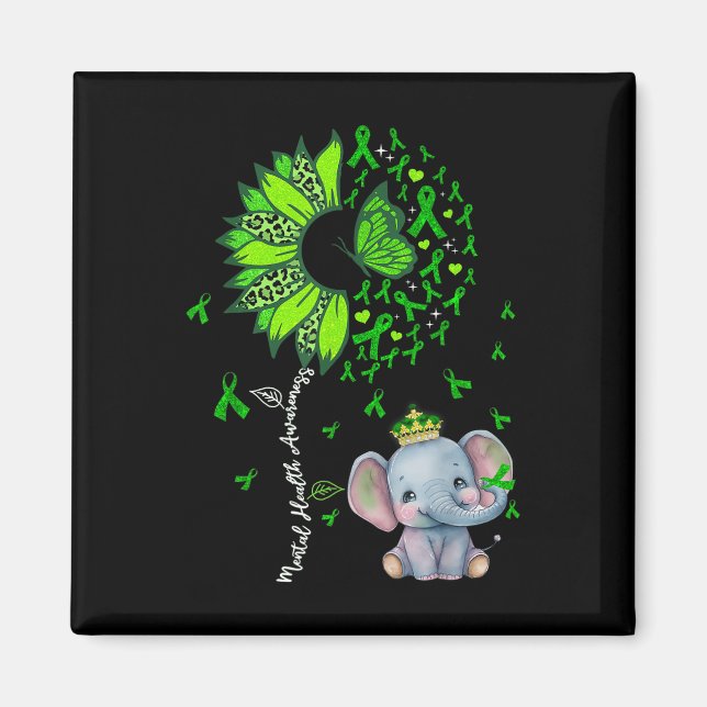 Imán Conciencia sobre la salud mental Elefante del bebé (Frente)