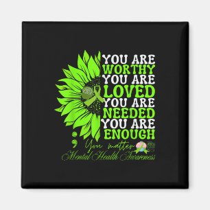 Imán Conciencia sobre la salud mental Sunflower Groovy
