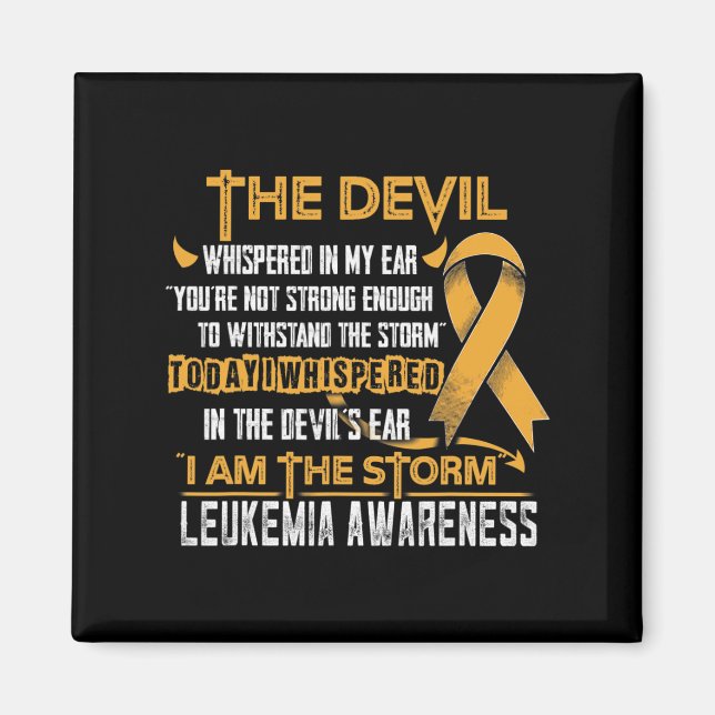 Imán Conciencia sobre leucemia Soy la tormenta Diablo (Frente)