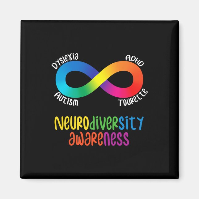 Imán Conciencia sobre neurodiversidad Autismo Adhd Reco (Frente)