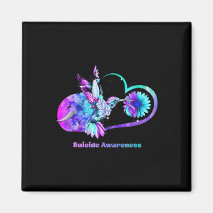Imán Conciencia suicida Shirt Sunflower Corazón morado